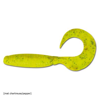 Angel Domäne Action Twister 8cm 6er Pack matt chartreuse/pepper, - 8cm - matt chartreuse/pepper - 6Stück