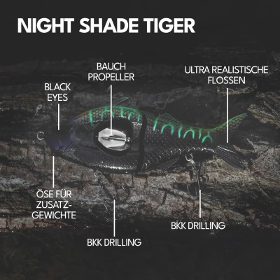 Senshu GLDR Glidebait 11,5cm - Night Shade Tiger UV