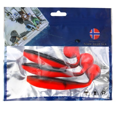 Team Deep Sea Sea Shad 3 Stück -15cm - japanrot-schwarz