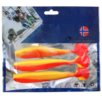 Team Deep Sea Sea Shad 3 Stück -15cm - japanrot-gelb
