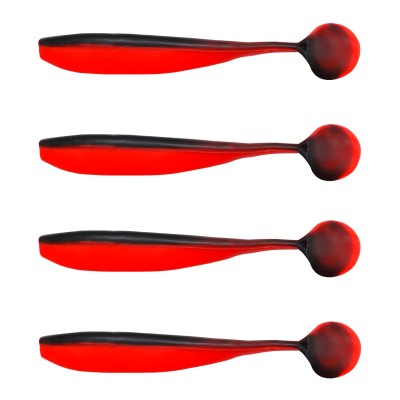 Team Deep Sea Sea Shad 4 Stück -12cm - japanrot-schwarz