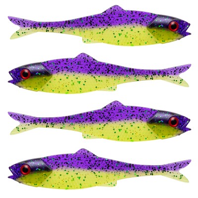 LMAB Finesse Filet Gummifisch 7cm - Purple Rave, 4 Stück