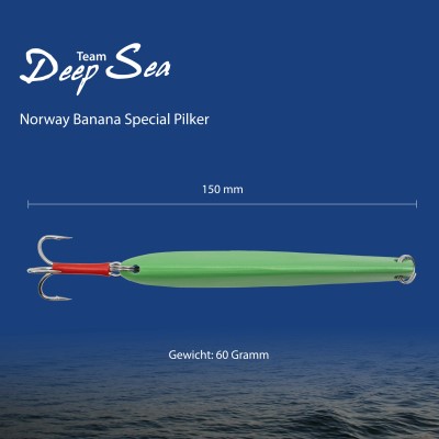 Team Deep Sea Norway Banana Special Pilker - Lead Free, 60g - Grün - 1 Stück