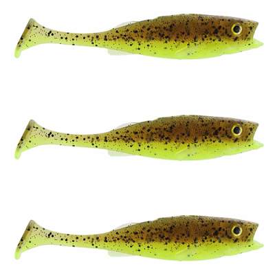 LMAB KØFI (KÖFI) Perch Shad, 14cm - Green Pumpkin Chartreuse - 24g - 3 Stück