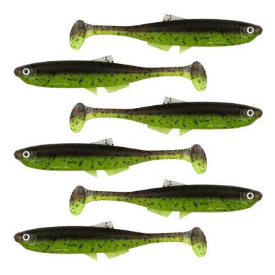 LMAB KØFI (KÖFI) Bleak Shad, 6cm - Green Pumpkin/ Chartreuse - 1g - 6 Stück