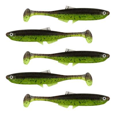 LMAB KØFI (KÖFI) Bleak Shad, 9cm - Green Pumpkin/ Chartreuse - 4g - 5 Stück