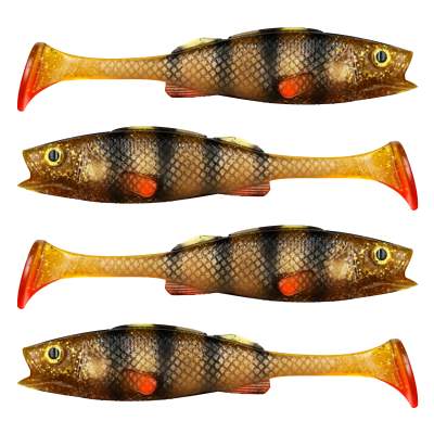 LMAB KØFI (KÖFI) Perch Shad, 11cm - Motoroil Perch - 10g - 4 Stück