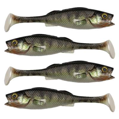 LMAB KØFI (KÖFI) Perch Shad 11cm - Zander Skin - 10g - 4 Stück