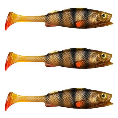 LMAB KØFI (KÖFI) Perch Shad, 14cm - Motoroil Perch - 24g - 3 Stück