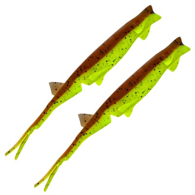 Senshu Pelaga Shad, 16cm - Green Pumpkin/Chartreuse - 13g - 2 Stück