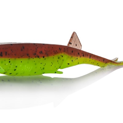 Senshu Pelaga Shad Vertikalköder 16cm - Green Pumpkin/Chartreuse - 13g - 2 Stück