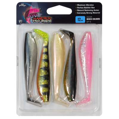 Fox Rage Zander Pro Shad UV Mixed Colour Pack, 12cm - mix - 5Stück