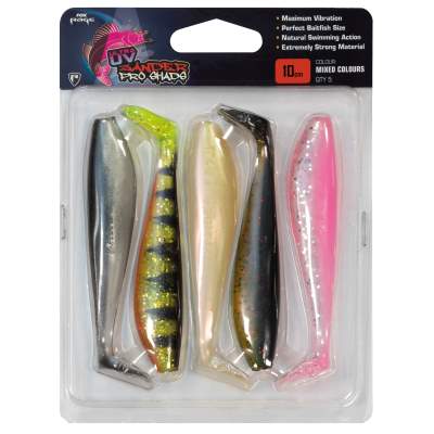 Fox Rage Zander Pro Shad UV Mixed Colour Pack, 10cm - mix - 5Stück