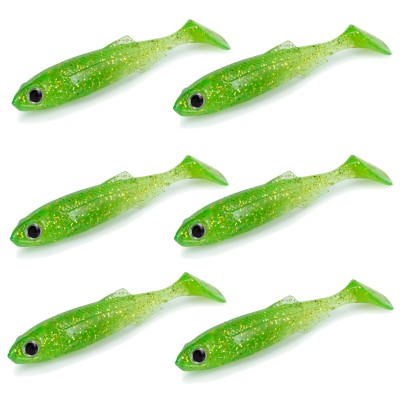 Molix Real Thing Shad Gummifisch 7,00cm - UV Lime Gold Flake