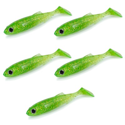 Molix Real Thing Shad Gummifisch 9,00cm - UV Lime Gold Flake