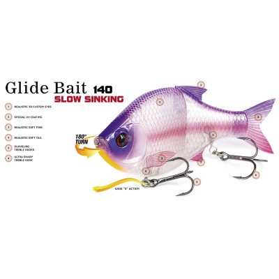 Molix Glide Bait 140 Swimbait 14cm - Dark Gill Orange Belly