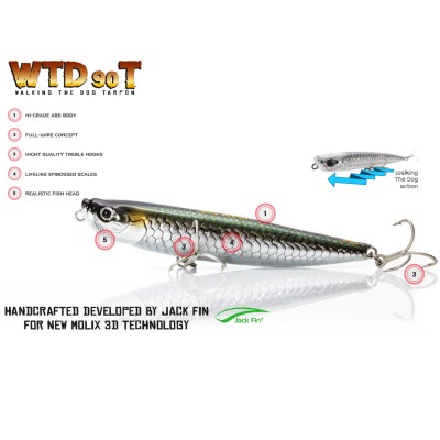 Molix WTD 90T Topwater Stickbait 9cm - 10g - Red Sardine