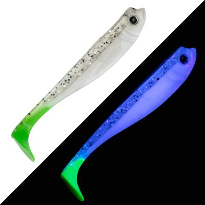 Roy Fishers Der Zander Gummifisch 12cm - Salt-n-Pepper Chartreuse - 10g - 5 Stück