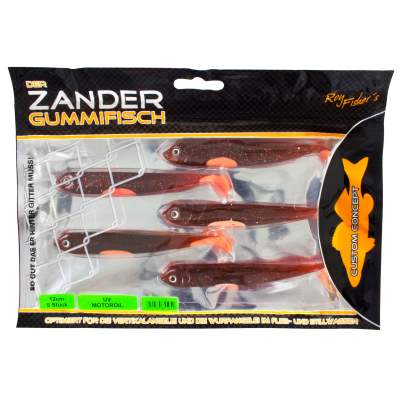 Roy Fishers Der Zander Gummifisch 12cm - UV Motoroil - 10g - 5 Stück