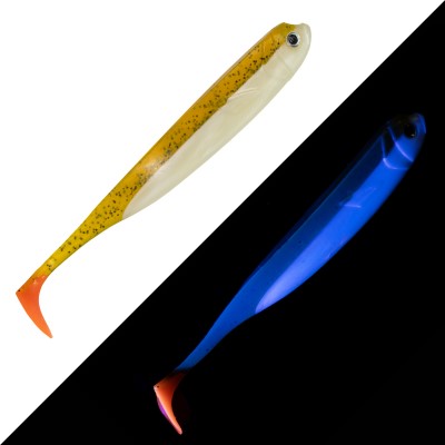 Roy Fishers Der Zander Gummifisch 12cm - UV Hot Kaulbarsch - 10g - 5 Stück