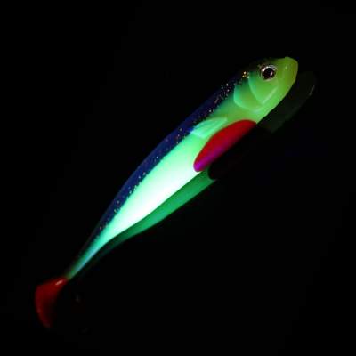 Roy Fishers Der Zander Gummifisch 12cm - UV Captain Kiwi - 10g - 5 Stück