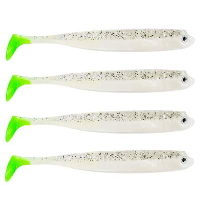 Roy Fishers Der Zander Gummifisch, 15cm - Salt-n-Pepper Chartreuse - 15g - 4 Stück