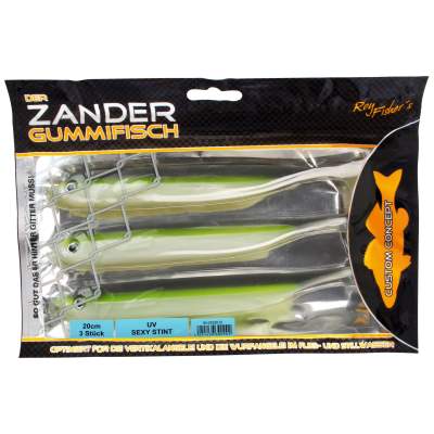 Roy Fishers Der Zander Gummifisch 20cm - UV Sexy Stint - 33g - 3 Stück