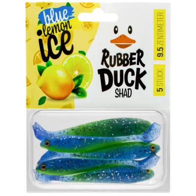 RD Rubber Duck Shad Gummifisch 9.5cm - Blue Lemon Ice - 6g - 5 Stück