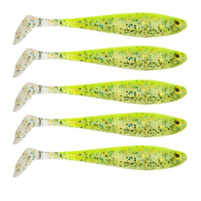 RD Rubber Duck Shad, 9.5cm - Motoroil Pineapple Flake - 6g - 5 Stück