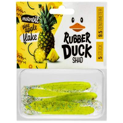 RD Rubber Duck Shad Gummifisch 9.5cm - Motoroil Pineapple Flake - 6g - 5 Stück