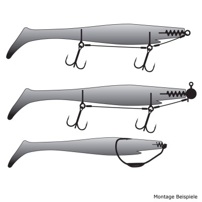 Strike Pro Pig® Shad Tournament - Gummifisch 18cm - Midnight Shiner - 30g - 2 Stück