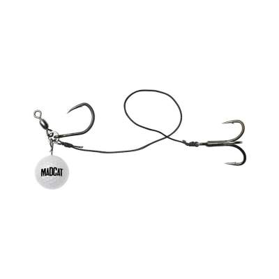 MADCAT Golf Ball Snap-On Vertiball Rig - 80g - Vertikaljigs weiß - Gr.6/0 + 2/0