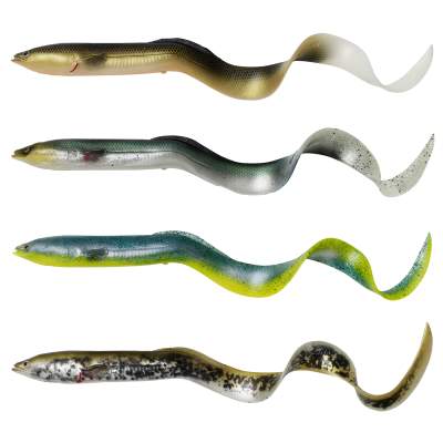 Savage Gear LB Real Eel Twister-Shad 20cm - 27g - Green/Yellow/Glitter - 1Stück