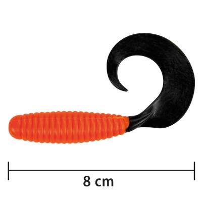 Angel Domäne Dorsch Mega Twister orange/schwarz 10cm 10cm - orange/schwarz- 3Stück