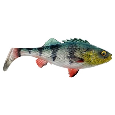 Savage Gear 4D Perch Shad, 1Stück - 20cm - Green Silver