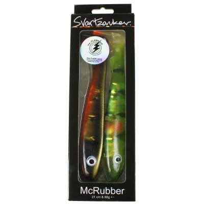 Svartzonker Sweden McRubber Gummifische 21cm - Flash Series Shiner & Perch - 85g - 2 Stück