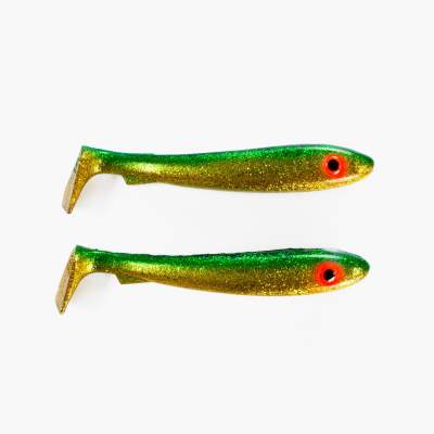 Svartzonker Sweden McRubber Junior Gummifische 17cm Gold Green, 45g - 2er Pack - C5