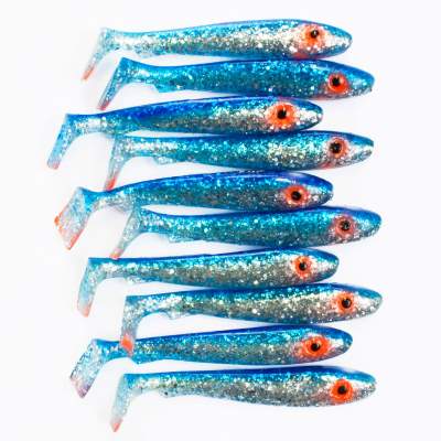 Svartzonker Sweden McRubber Bass 8cm 10er Pack C0 Blue Silver Glitter Blue Silver Glitter