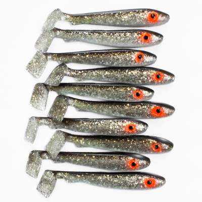 Svartzonker Sweden McRubber Bass 8cm 10er Pack C11 Black Silver Glitter Black Silver Glitter