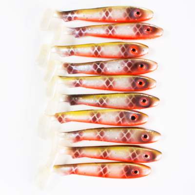 Svartzonker Sweden McRubber Bass 8cm 10er Pack C15 Tigergösen/Walleye, - Tigergösen/Walleye