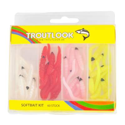 Troutlook Forellen Softbait Kit Bienenmaden & Würmer 4 Farben