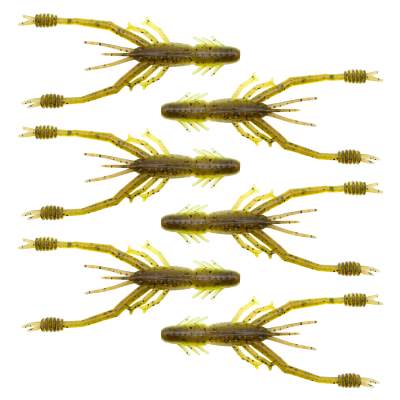 Reins Ring Shrimp Creaturebait 4" - Green Pumplin Chart Melon - 6 Stück