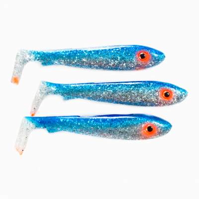 Svartzonker Sweden McRubber BigBass Gummifische 12,5cm Blue/Silverglitter 21g - 3er Pack - C0