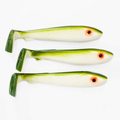 Svartzonker Sweden McRubber BigBass Gummifische 12,5cm OliveWhite, 21g - 3er Pack - C18