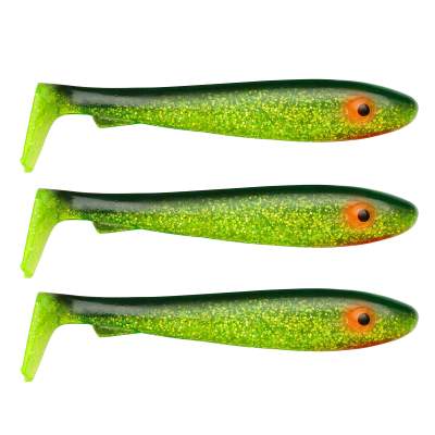 Svartzonker Sweden McRubber BigBass, 12.5cm - Black n Chartreuse - 21g - 3 Stück