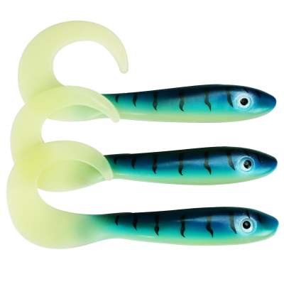 Svartzonker Sweden McRubber Tail Twister 23cm Twistergummifisch 35g - 3 Stück - Glow Mackerel C13