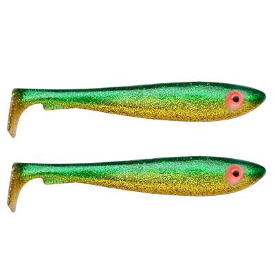 Svartzonker Sweden McRubber Shad 23cm Green Gold, Gummifische - 63g - 2er Pack - C5