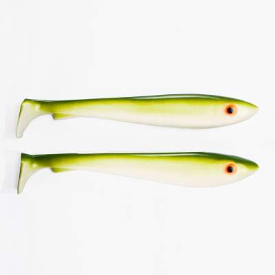 Svartzonker Sweden McRubber Shad 23cm OliveWhite Boddensau, Gummifische - 63g - 2er Pack - C18