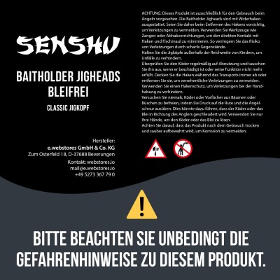 Senshu Baitholder Jigheads - Bleifrei Gr. 5/0 - 21g - 3Stück