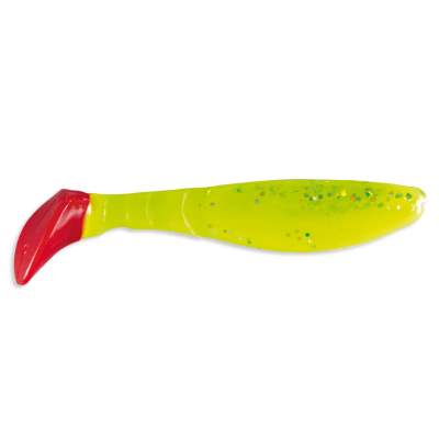Relax Kopyto Classic Shad 3, 8,0cm, B34RT 8cm - Spezialfarbe fluogelb- fluogrün- glitter- roter Schwanz - 1Stück